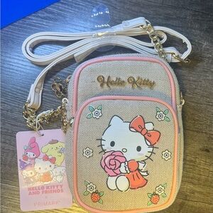 Hello Kitty Crossbody Bag with Gold and Pink Details